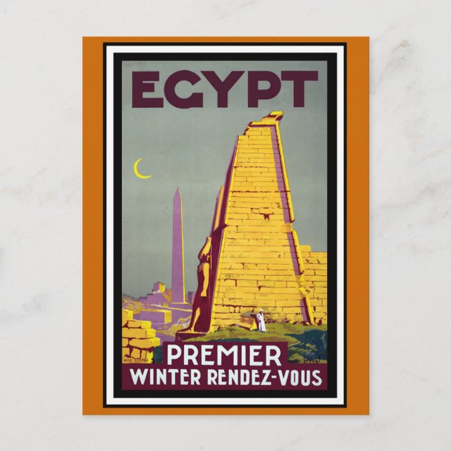 Egypten Vintage resor Vykort (Framsida)
