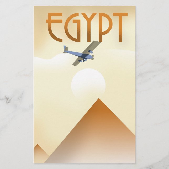 Egypten Vintage stil flygplansaffisch Brevpapper (Framsida)