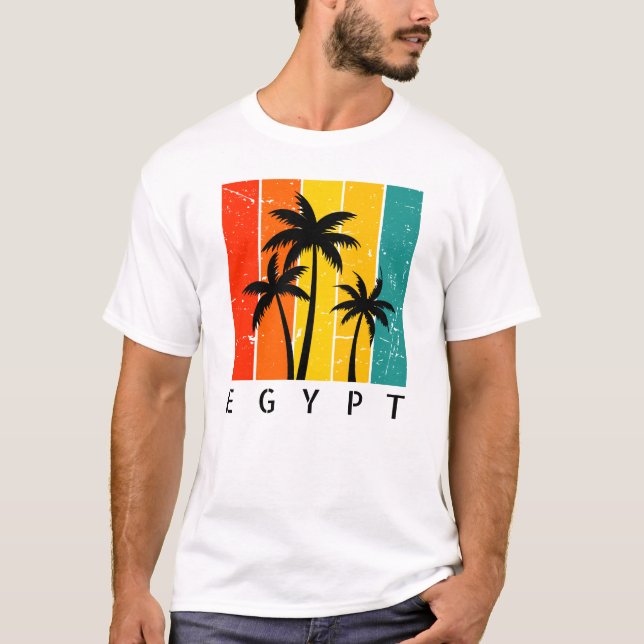 Egypten Vintage Sunset T-Shirt (Framsida)