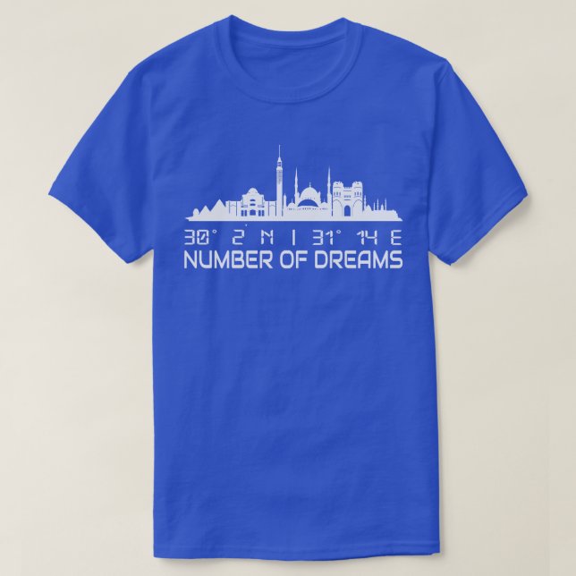 Egyptenen Cairo Skyline Gps Coordinates T Shirt (Design framsida)