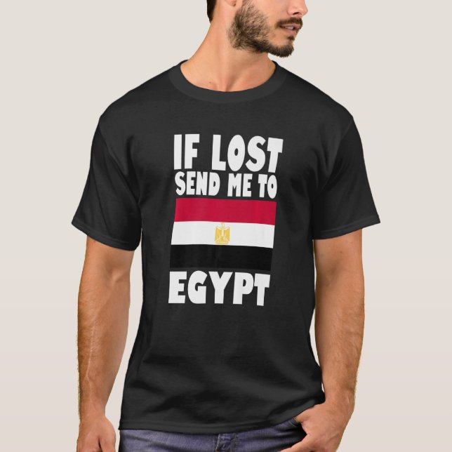 Egyptenens Flagga Design Om borttappaden skickar m T Shirt (Framsida)