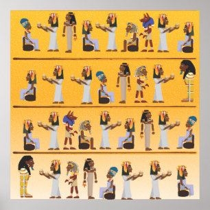 Egyptenens hieroglyfer poster