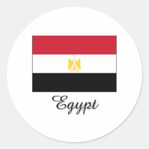 Egyptenflaggadesign Runt Klistermärke