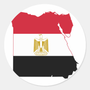 Egyptenflaggakarta EG. Runt Klistermärke