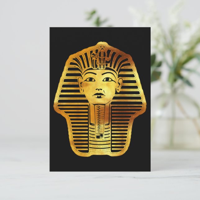 Egyptens Golden Tutankhamun-mask Tack Kort (Stående Fram)