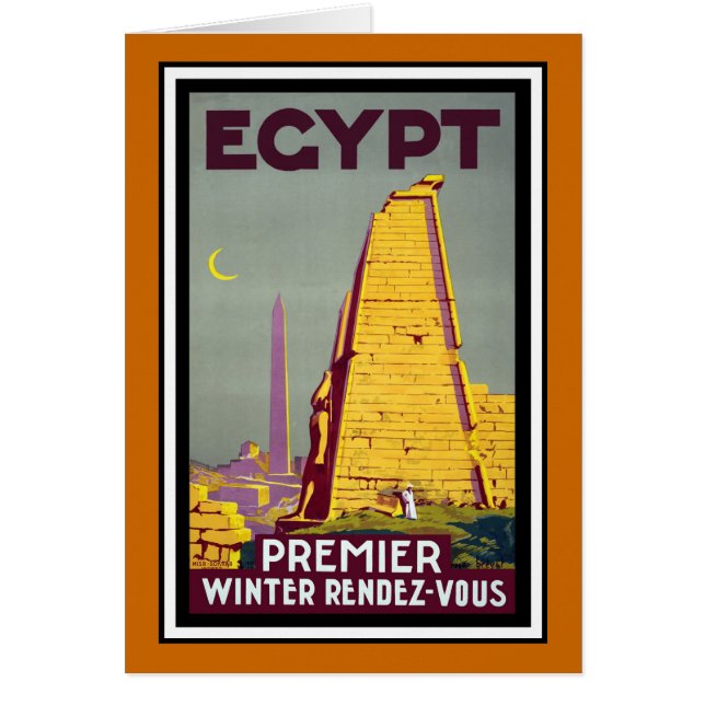 Egyptenvintage resor hälsningskort (Framsidan)