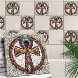Egyptian Ankh Kor - Mosaic Art Kakelplatta