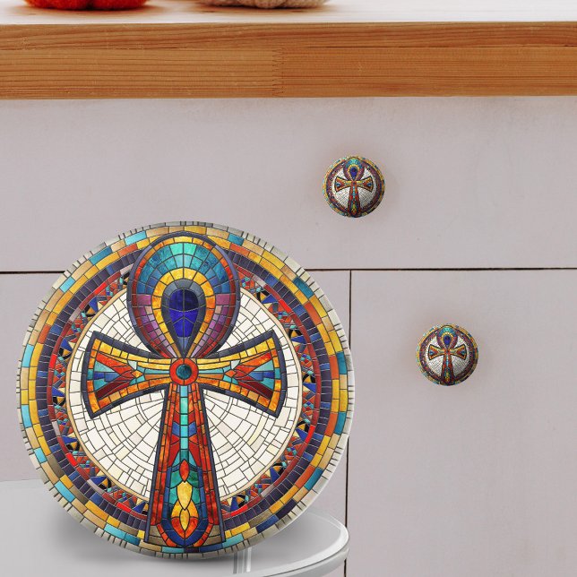 Egyptian Ankh Kor - Mosaic Art Knopp (Skapare uppladdad)