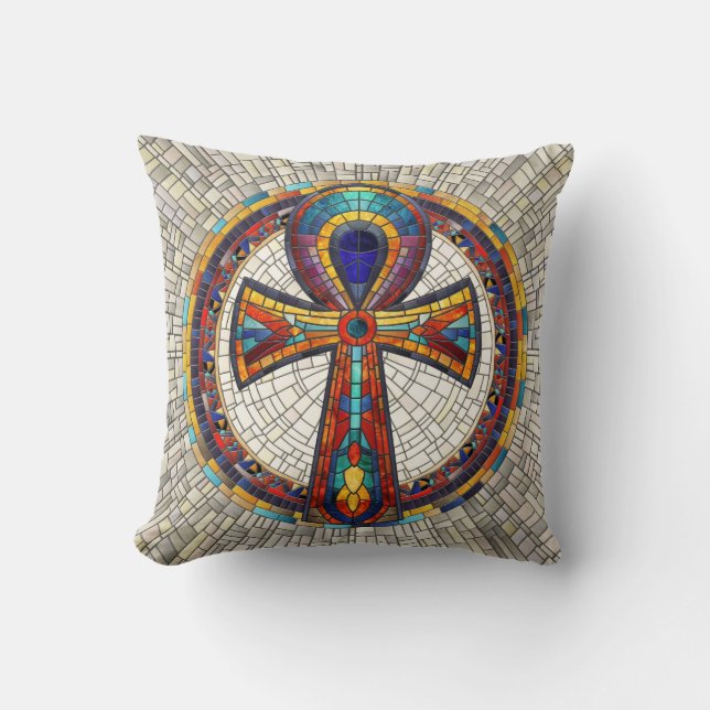 Egyptian Ankh Kor - Mosaic Art Kudde (Framsida)