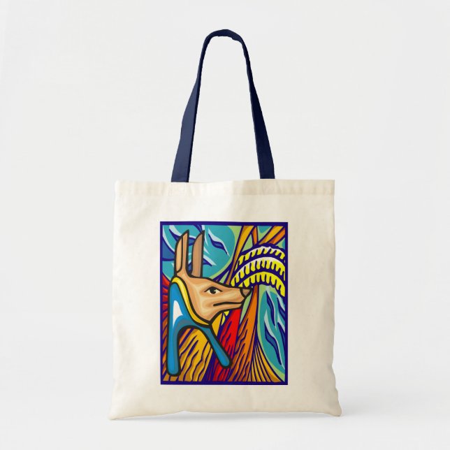 Egyptian Anubis Tote Bag Tygkasse (Framsidan)