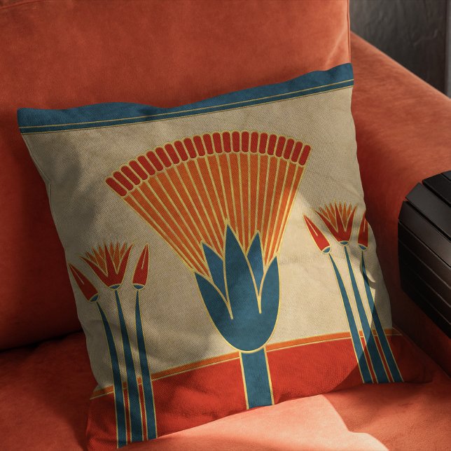 Egyptian Art Deco Gräns Kudde (Skapare uppladdad)