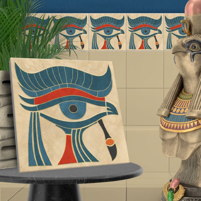 Egyptian Art Deco Öga of Horus Kakelplatta (Skapare uppladdad)