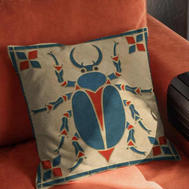 Egyptian Art Deco Scarab Beetle Kudde (Skapare uppladdad)