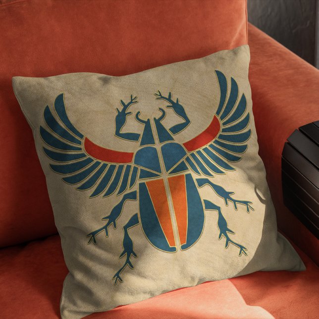 Egyptian Art Deco Scarab Beetle Kudde (Skapare uppladdad)