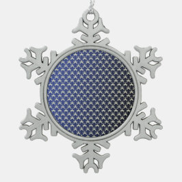 Egyptian Art Reimaged Snöflinga Pewter Julgransprydnad