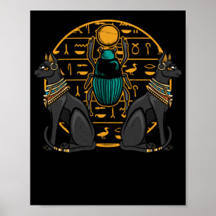 Egyptian Bastet Cat Scarab Egypten History Poster