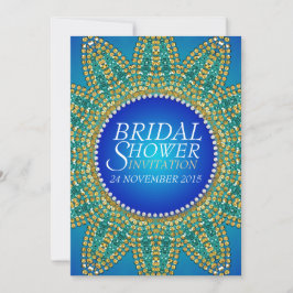 Egyptian Blue Teal Guld Star Möhippa Inbjudningar