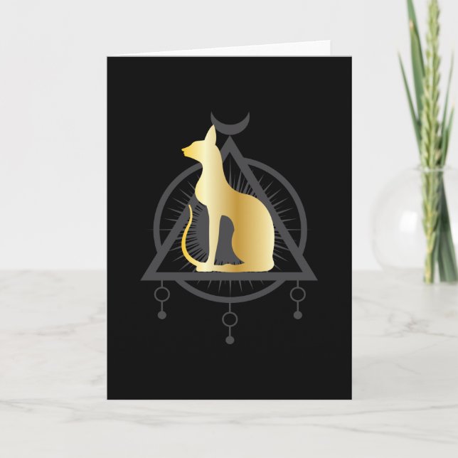 Egyptian Cat Bastet Egypten Pyramid Kort (Framsida)