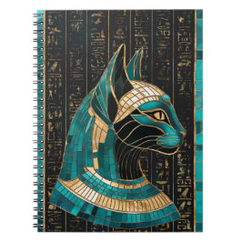 Egyptian Cat Goddess Bastet - Mosaic Art Anteckningsbok