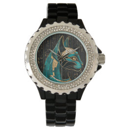 Egyptian Cat Goddess Bastet - Mosaic Art Armbandsur