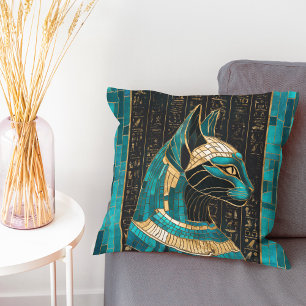 Egyptian Cat Goddess Bastet - Mosaic Art Kudde