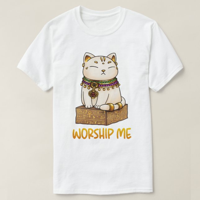 Egyptian Cat Gud Bastet Worship Me T Shirt (Design framsida)
