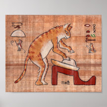 Egyptian Cat Kneading Bread Dough