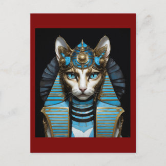 Egyptian cat pharaoh vykort