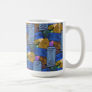 "Egyptian Coils" Tiled Abstract Design Mugg
