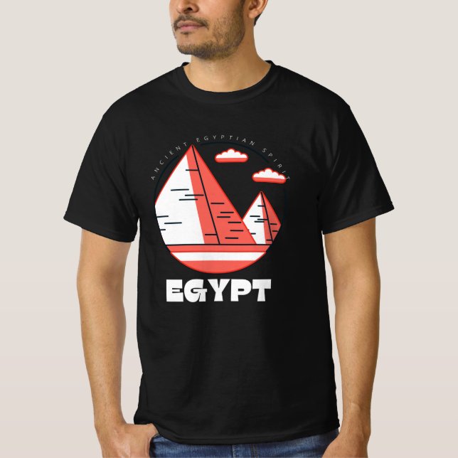 Egyptian Desert T Shirt, Pyramids Tee (Framsida)