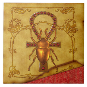 Egyptian Elegance Optical Folk Art Kakelplatta