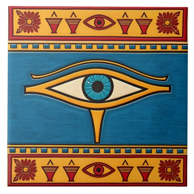 Egyptian Eye of Horus, Eye of Ra Egypt Deity Kakelplatta (Framsidan)