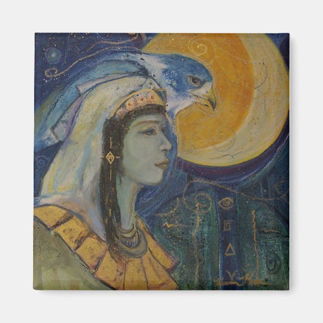 Egyptian Falcoln Måne Goddess Magnet (Framsidan)