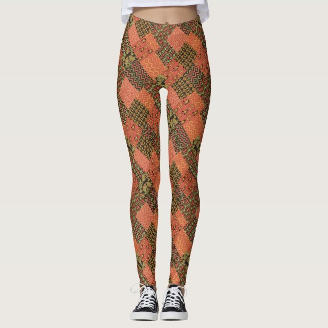 Egyptian Faux Patchwork Mönster to Customize Leggings (Framsida)