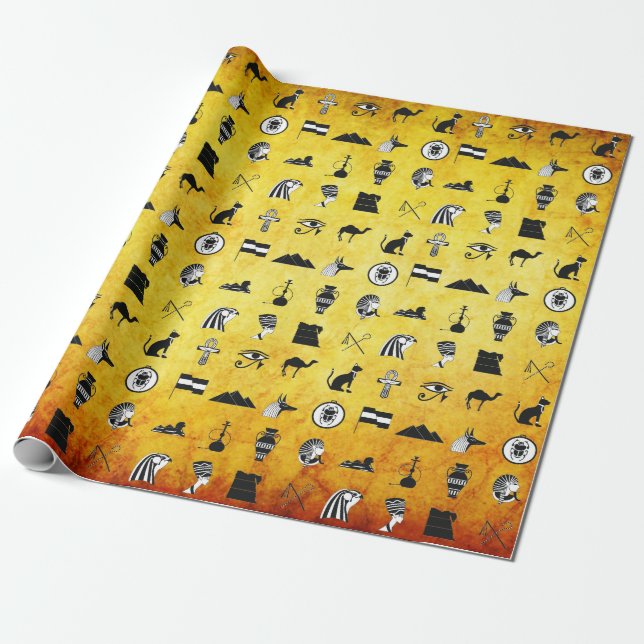 Egyptian Gift Wrapping Papper Presentpapper (Utrullad)