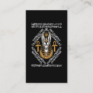 Egyptian God Anubis Ankh Egypten Hieroglyph Visitkort