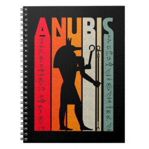 Egyptian God Anubis Retro Egypten Hieroglyph Anteckningsbok