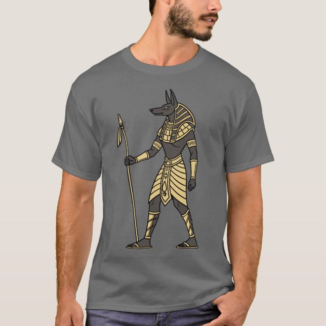 Egyptian God Anubis T Shirt (Framsida)