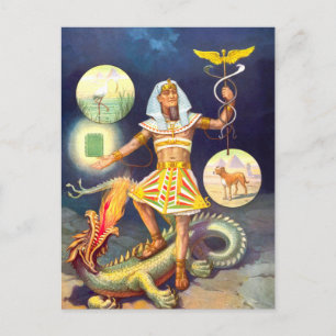 Egyptian God Vintage Art Vykort