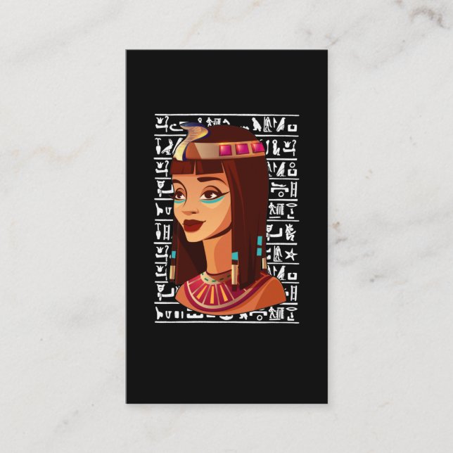 Egyptian Goddess Cleopatra Egypten Hieroglyph Visitkort (Framsida)