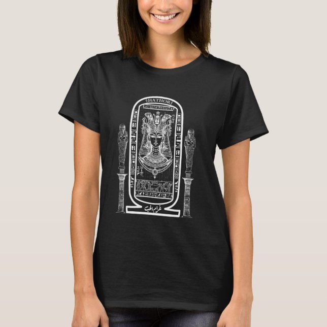 Egyptian Goddess Hathor Öga av Horus Egypten Ankh  T Shirt (Framsida)
