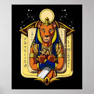 Egyptian Goddess Lioness Sekhmet Gud Bastet Poster