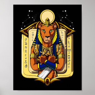 Egyptian Goddess Lioness Sekhmet Gud Bastet Poster