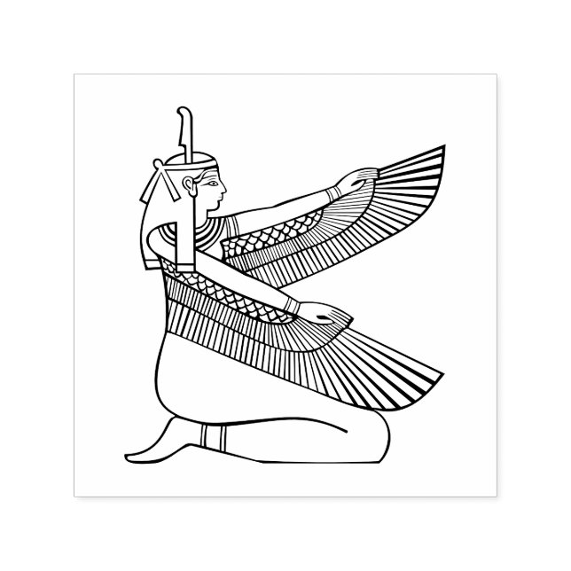 Egyptian Goddess Maat Grav i Nefertari Nefertiti Självfärgande Stämpel (Design)