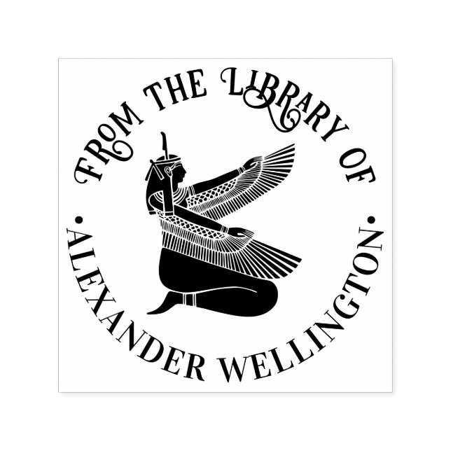 Egyptian Goddess Maat Silhouette Bibliotek Bok Nam Självfärgande Stämpel (Design)