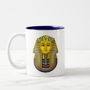Egyptian Golden Pharaoh & Ankh Två-Tonad Mugg