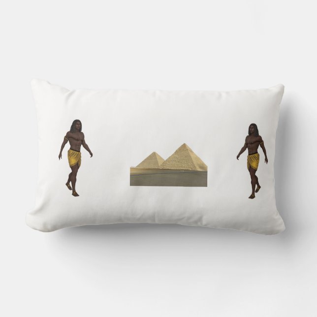 “Egyptian Guardians Pillow | Ancient Pyramids & Ki Lumbarkudde (Framsida)