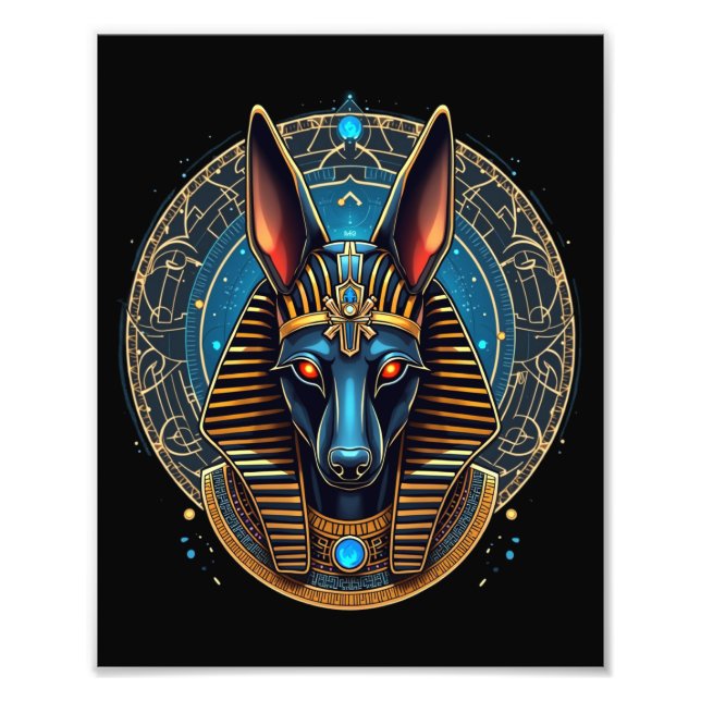 Egyptian Gud Anubis Ancient Egypten Mythology Fototryck (Framsidan)