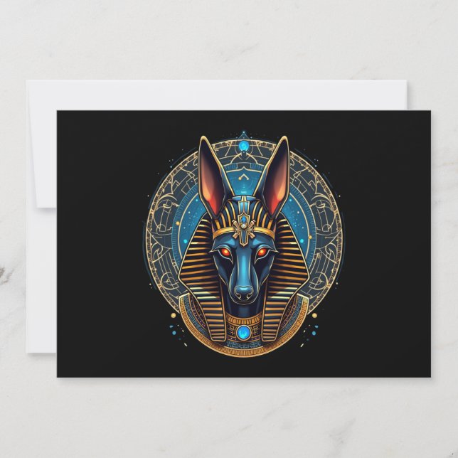 Egyptian Gud Anubis Ancient Egypten Mythology Inbjudningar (Framsida)