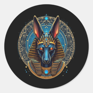 Egyptian Gud Anubis Ancient Egypten Mythology Runt Klistermärke